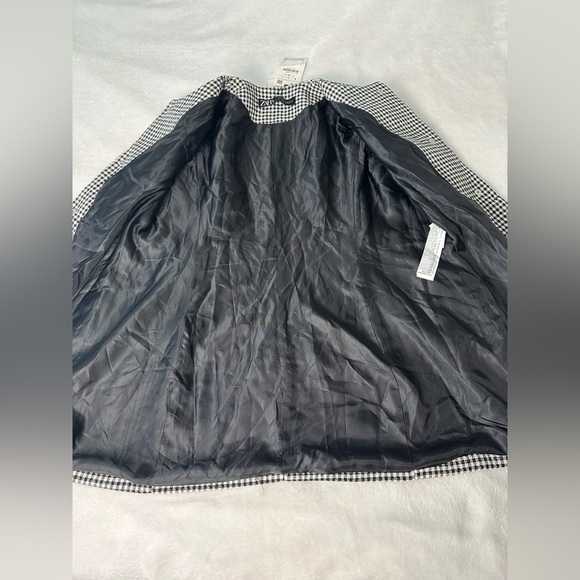 Zara Black and Ecru Check Gingham Frock Long Coat/Blazer Size Large - Picture 13 of 13